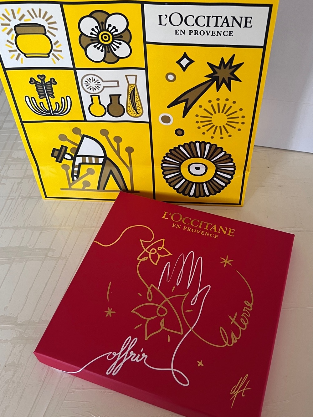 New! L'OCCITANE Red and Yellow Decorative Gift Set